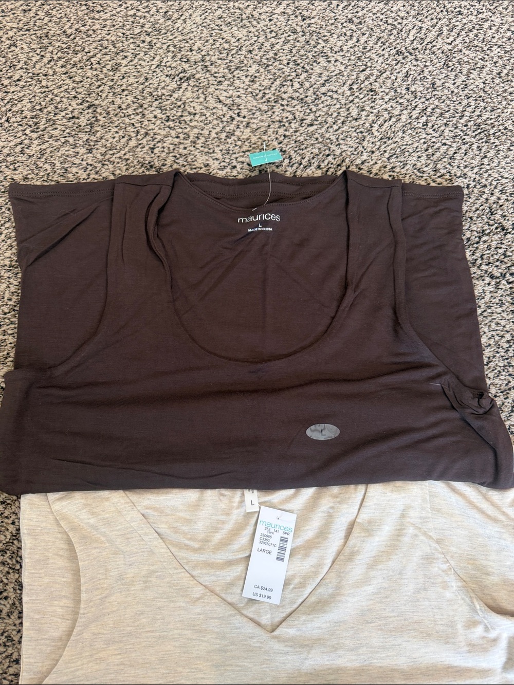 Classic double lined Tank Tops - Brown, Oatmeal, White - Picture 4 of 5